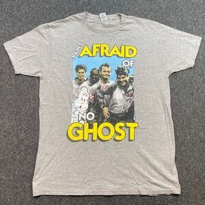Optima Ghostbusters I Aint Afraid Of No Ghost TShirt Sz L Mens Gray Retro Movie